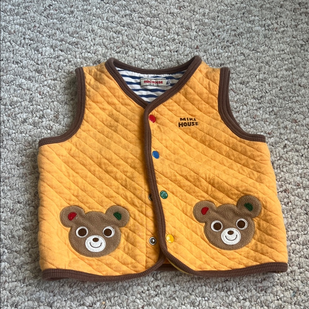 Miki House Kids' Yellow Bear Vest